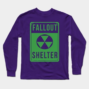 Fallout Shelter Sign (Green) Long Sleeve T-Shirt